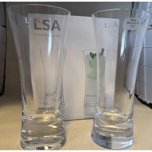 LSA INTERNATIONAL HIGHBALL GLASSES HANDMADE POLAND READ DESCRIPTION SET OF 2